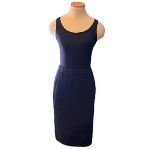 St. John Knit Metallic Knit Pencil Skirt, Black, size 2